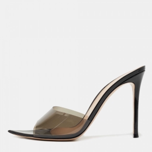 Pre Owned Gianvito Rossi Black PVC Elle 105 Slide Sandals Size 41