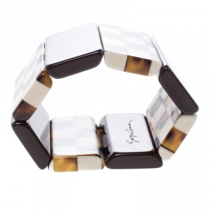 Giorgio Armani Brown Resin Wide Adjustable Bracelet