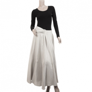 Giorgio Armani Light Grey Long Silk Skirt 