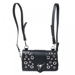 Giuseppe Zanotti Black Grommet Leather Gwen Backpack