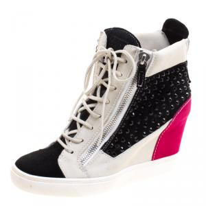 Pre Owned Giuseppe Zanotti Multicolor Studded Suede Lamay High Top Sneakers Size 40