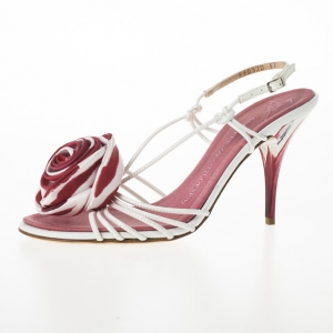 Pre Owned Giuseppe Zanotti Pink Flower Strappy Sandals Size 37