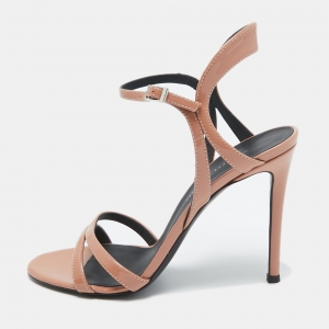 Pre Owned Giuseppe Zanotti Dusty Pink Patent Leather Leyna Sandals Size 37