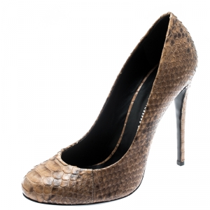 Pre Owned Giuseppe Zanotti Two Tone Python Leather Pumps Size 39.5
