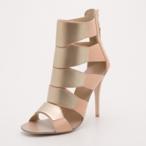 Pre Owned Giuseppe Zanotti Gold Leather Plated Sandals Size 41