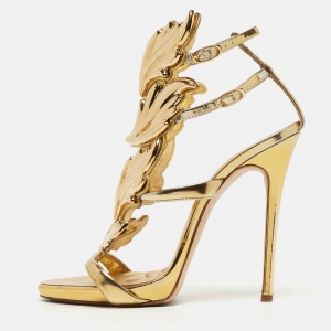 Pre Owned Giuseppe Zanotti Gold Leather Cruel Sandals Size 39