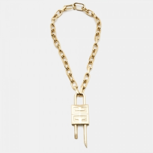 Givenchy Pad Lock Gold Tone Necklace