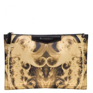 Givenchy Yellow/Black Flames Print Antigona Zip Pouch 