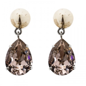 Givenchy Magnetic Spike Crystal Two Tone Metal Drop Earrings