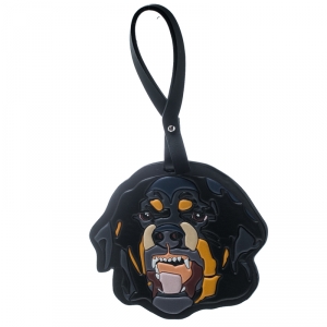 Givenchy Grey Multicolor Leather Rottweiler Bag Charm
