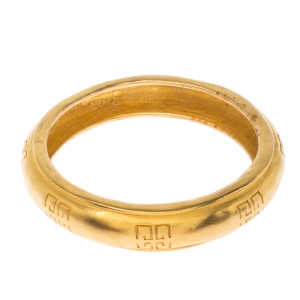 Givenchy Gold Tone Logo Bangle