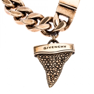 Givenchy Rose Gold Tone Crystal Paved Shark Tooth Chain Bracelet