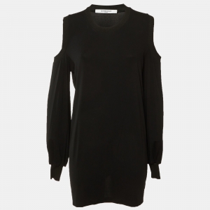 Pre Owned Givenchy Black Crepe Cold Shoulder Tunic L