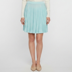 Pre Owned Givenchy Turquoise Knit Flared Mini Skirt S 