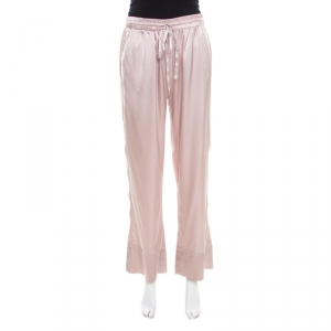 Givenchy Dusty Rose Satin Silk Elasticized Waist Straight Fit Pants M
