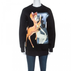 Givenchy Black Jersey Bambi Print Sweatshirt S