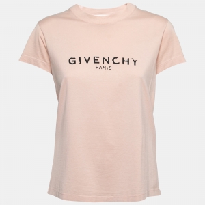 Givenchy Light Pink Cotton Logo T-Shirt XS