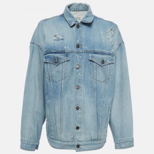 Givenchy Light Blue Distressed Denim Jacket S