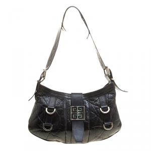 Pre Owned Givenchy Black Leather Shoulder Bag
