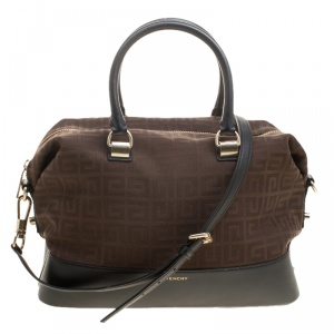 Pre Owned Givenchy Brown/Black Signature Canvas Tote