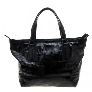 Pre Owned Givenchy Black Monogram Coated Canvas and Leather Tote