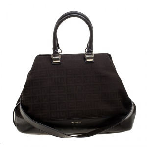 Pre Owned Givenchy Brown Monogram Canvas and Leather Convertible Tote