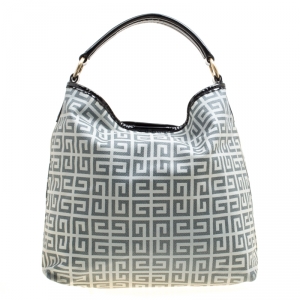 Pre Owned Givenchy Grey Signature Coated Canvas Hobo
