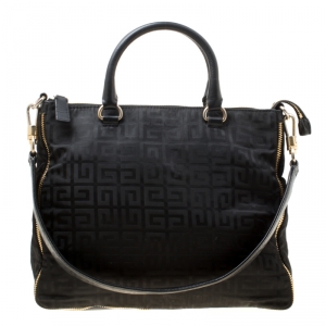 Givenchy Black Signature Nylon and Leather Top Handle Bag