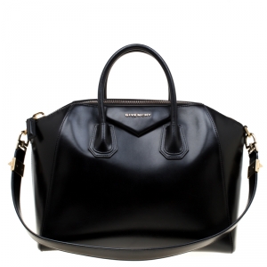 Givenchy Black Leather Antigona Top Handle Bag