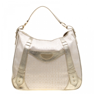 مملوكة مسبقًا Givenchy Beige/Gold Fabric and Leather Hobo