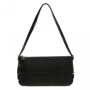 Pre Owned Givenchy Black Signature Canvas Shoulder Bag