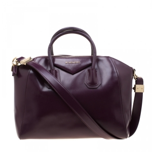 Pre Owned Givenchy Purple Leather Antigona Satchel