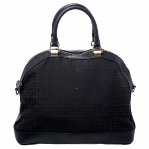 Pre Owned Givenchy Black Monogram Canvas and Leather Satchel