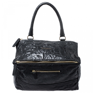 Pre Owned Givenchy Black Crinkled Leather Large Pandora Bag