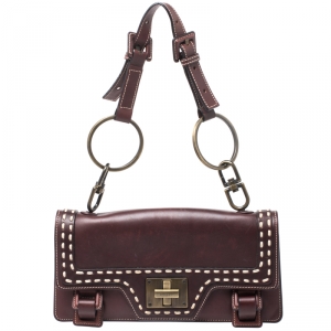 Pre Owned Givenchy Brown Leather Shoulder Bag