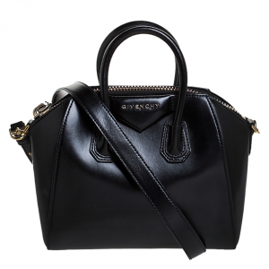 Pre Owned Givenchy Black Leather Mini Antigona Satchel