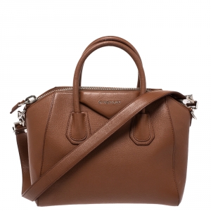 Pre Owned Givenchy Brown Leather Small Antigona Satchel
