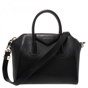 Pre Owned Givenchy Black Leather Small Antigona Satchel
