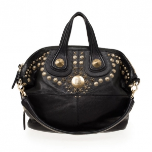 Pre Owned Givenchy Black Leather Medium Studded Nightingale Bag