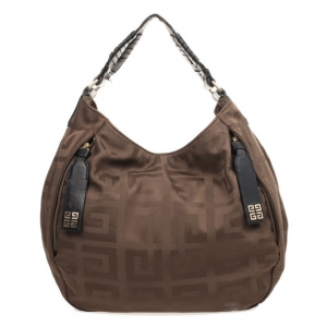 Pre Owned Givenchy Brown Monogram Canvas Logo Hobo
