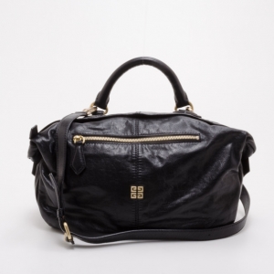 Pre Owned Givenchy Black Leather Saffia Tote 