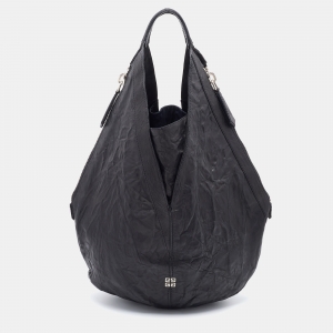 Pre Owned Givenchy Black Leather Tihan Hobo