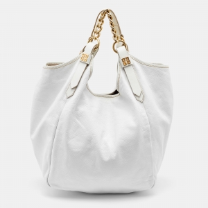 Givenchy Off White Leather Medium Chain Hobo