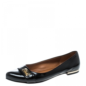 Givenchy Black Leather Shark Tooth Ballet Flats Size 41