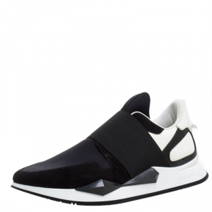 Givenchy Black/White Neoprene Runner Elastic Slip On Sneakers Size 39