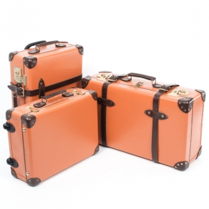 Globe-Trotter Orange 3 Piece Luggage Set