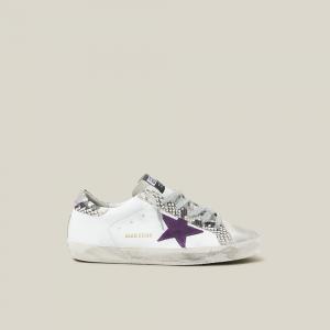 Golden Goose Deluxe Brand White White Python Tongue And Tab Superstar Sneakers Size IT 35