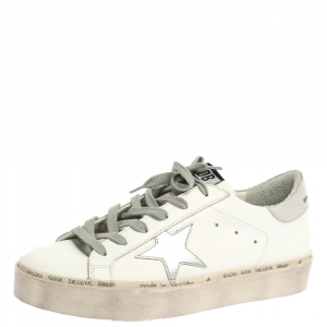 Pre Owned Golden Goose White Leather Clean Superstar Low Top Sneakers Size 40