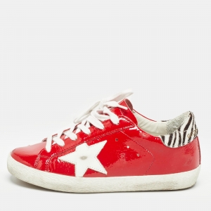 Golden Goose Red Patent  Superstar Sneakers Size 35