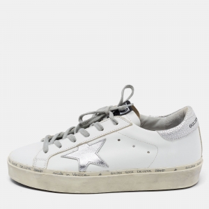 Pre Owned Golden Goose White Leather Superstar Low Top Sneakers Size 38